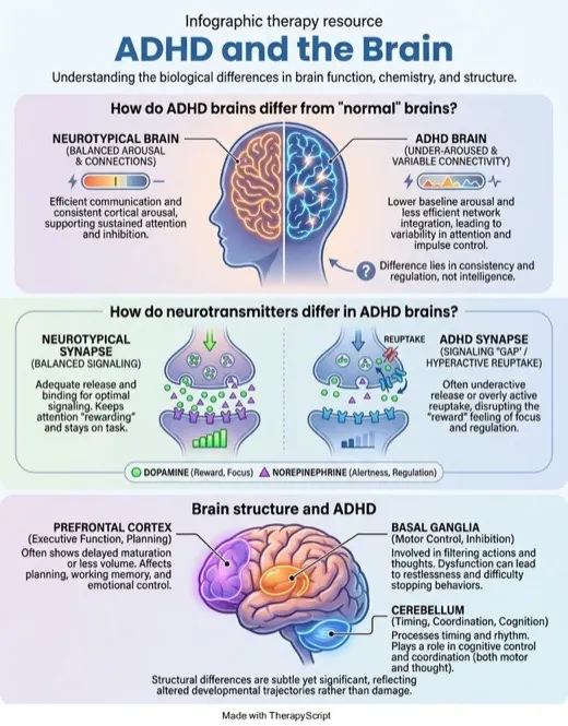 ADHD and the Brain infographic resource